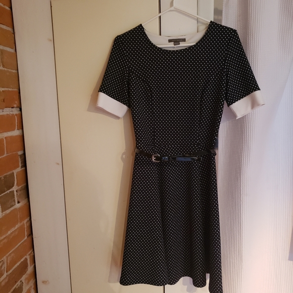 Navy polka dot dress, XS - Picture 1 of 4